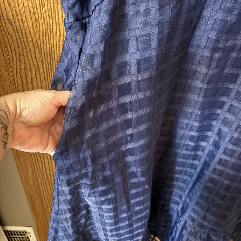 BloomChic Beautiful Dark Blue Weave Patterned Pocket Dress - Picture 5 of 8